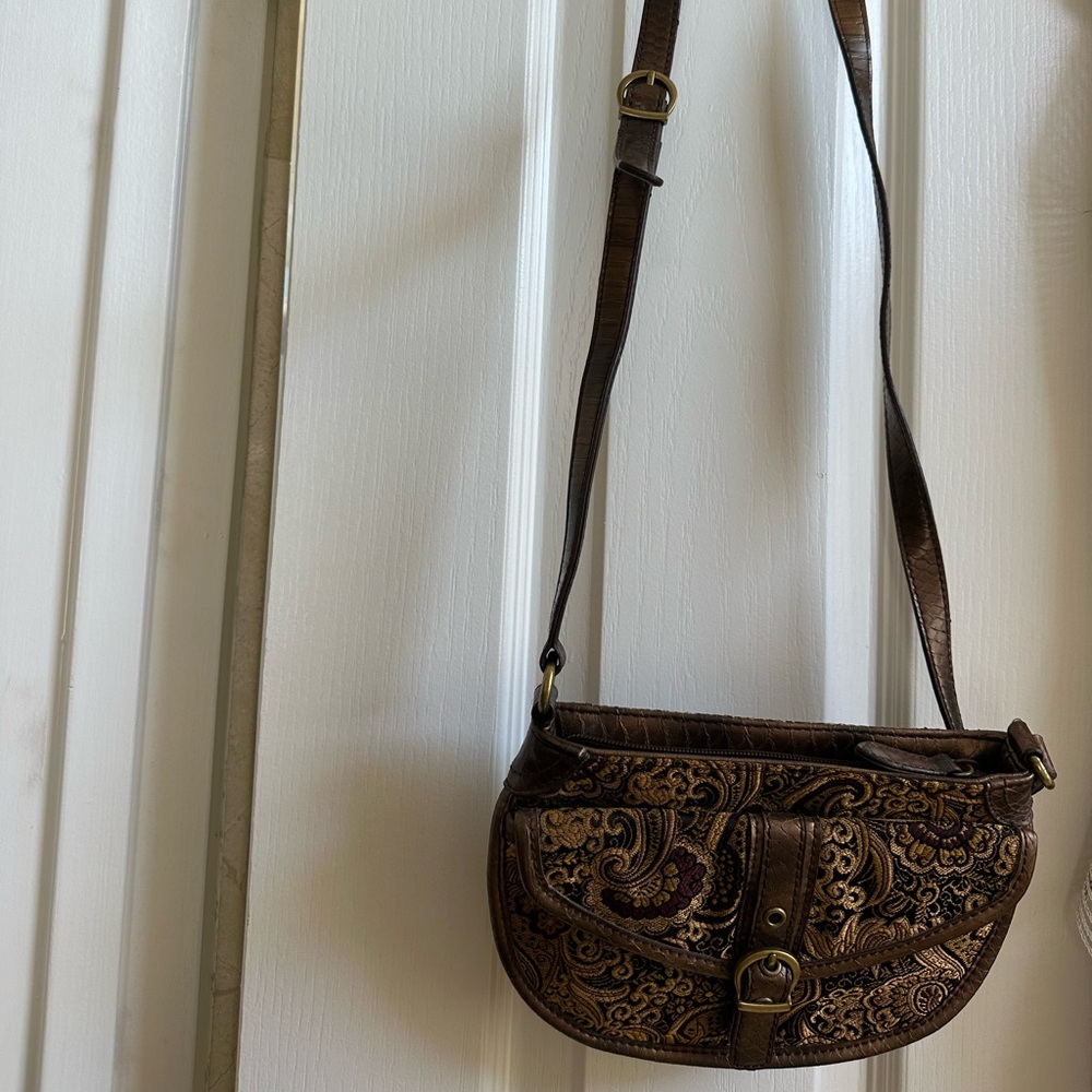 Elegant Brown Patterned Nine West shoulder bag